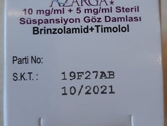AZARGA 10mq/ml + 5mq/ml 5.0 ml” adlı, 19F27AB seriyalı göz damcısı geri çağrıldı